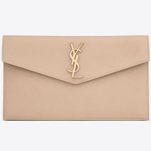 Saint Laurent Uptown Pouch- Dark Beige